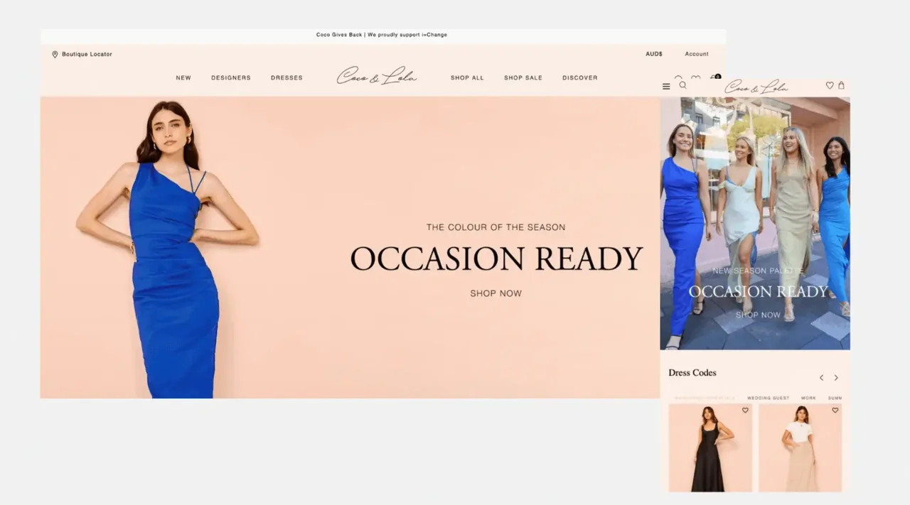 Screenshot of Coco &amp; Lola Australian Shopify store