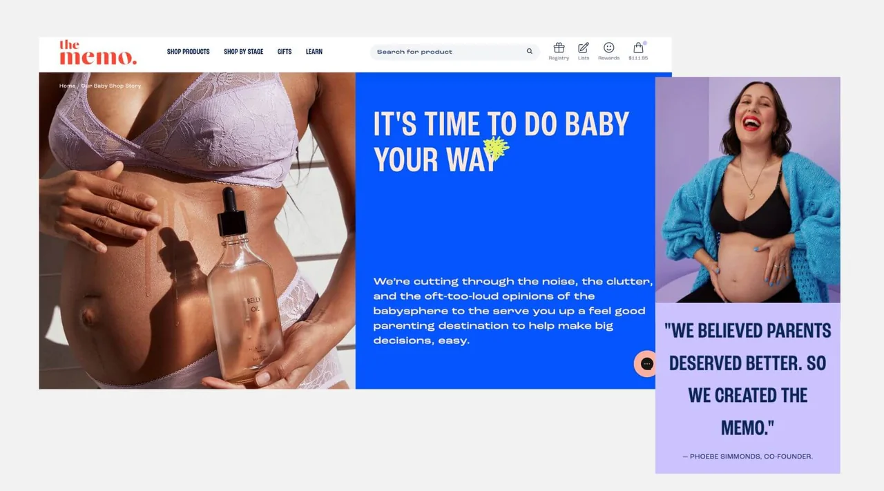 Screenshot of The Memo Australian Shopify store
